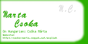 marta csoka business card