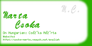 marta csoka business card